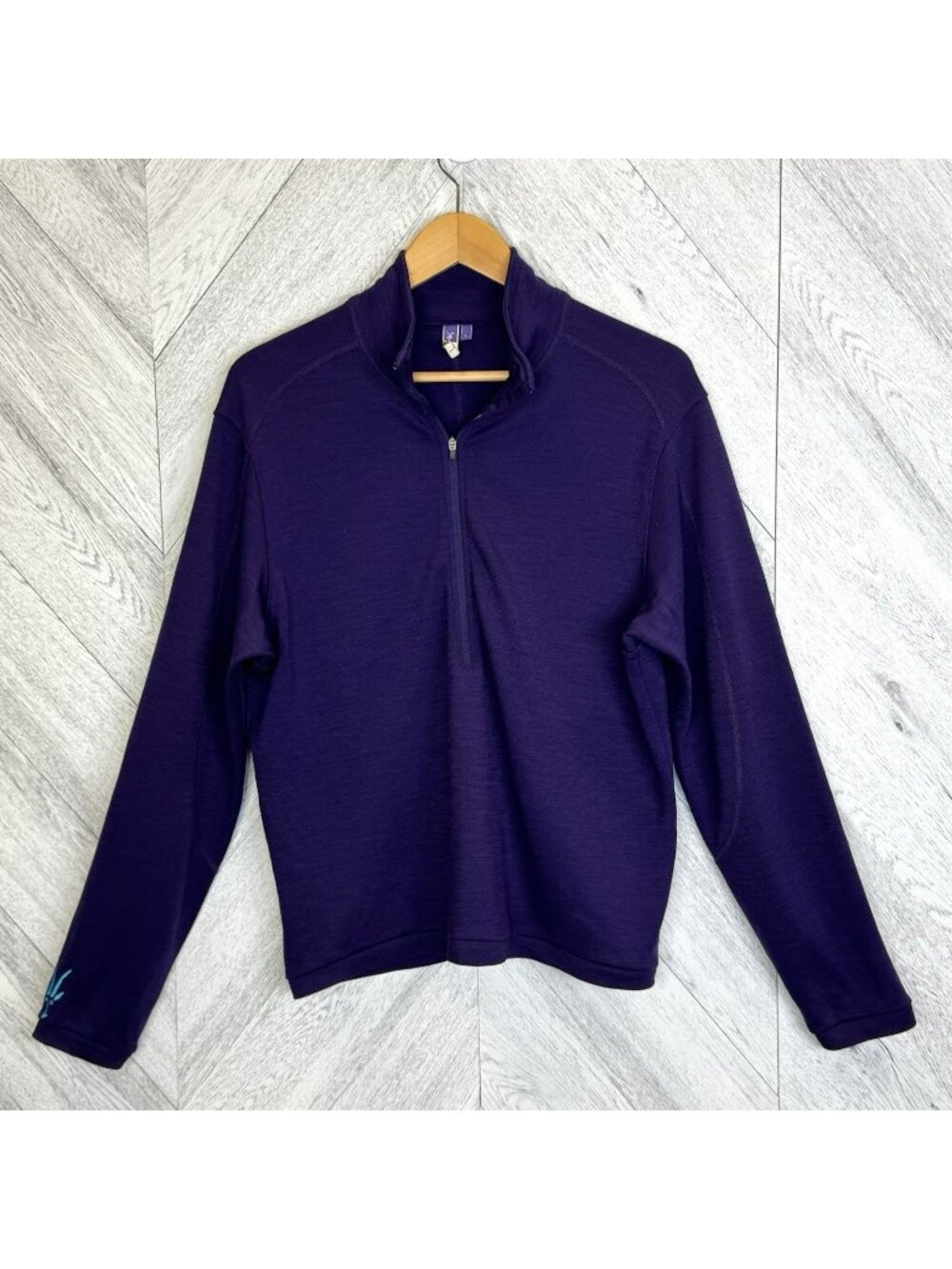 Vintage IBEX Merino Wool 1/4 Zip Pullover Long Sleeve Shirt Mens Large Made USA